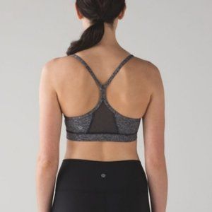 Lululemon  grey  Stripe Flow Y Bra Mesh Panel xs